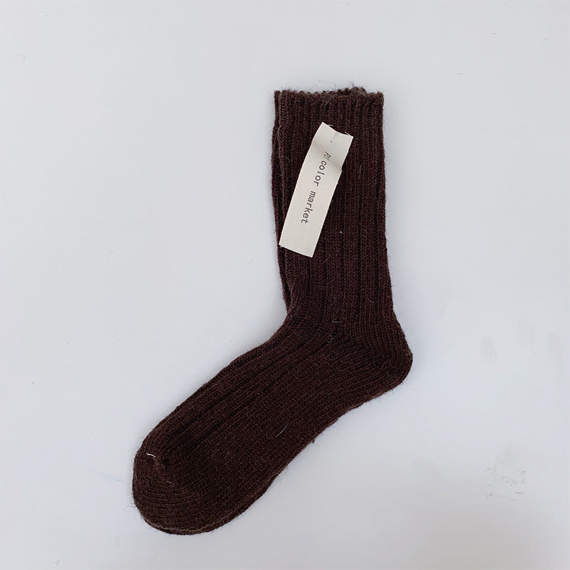 Retro Wool Spinning Series Double Needle Women's Socks