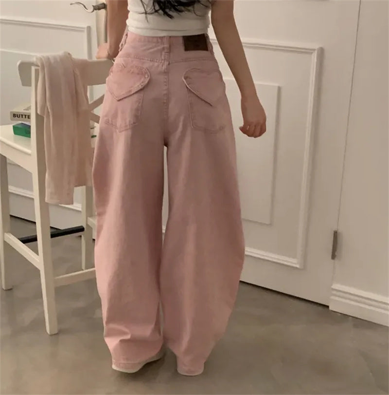 Back Heart-shaped Pocket Jeans For Women In Spring