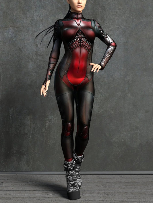 Women's Muscle Mecha Colorful Tight Jumpsuit