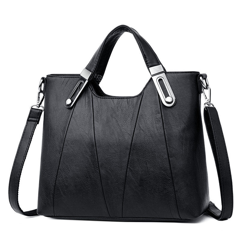 Vintage Handbag Fashion Soft Leather Middle-aged Mother Bag