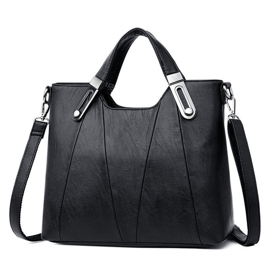 Vintage Handbag Fashion Soft Leather Middle-aged Mother Bag