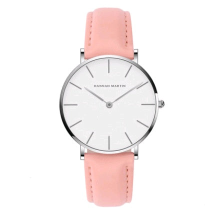 ladies simple watch waterproof Korean white belt student watch 36mm