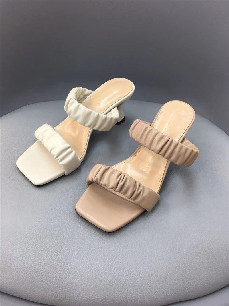 Kvinders Sandaler med Tyk Mellemhøj Hæl og Rem