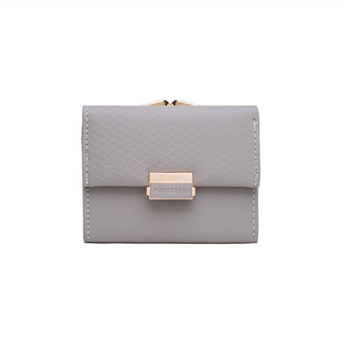 Fashion Simple Three Fold Clip Women's Short Wallet