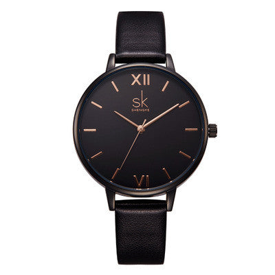 PU leather strap waterproof ladies watch