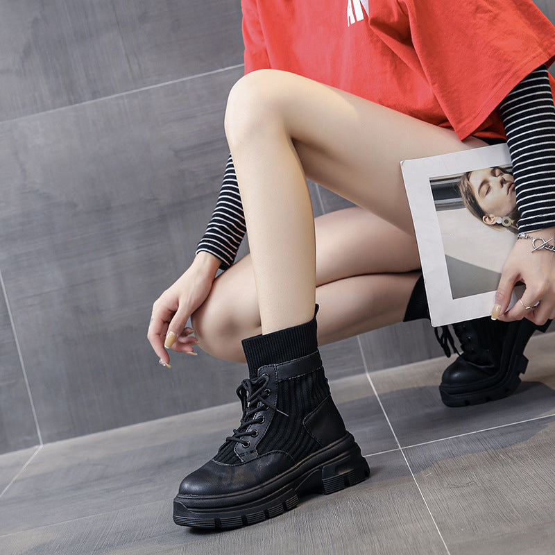 Spring And Autumn Single Boots, Thick Soled And Thick Heel Short Boots