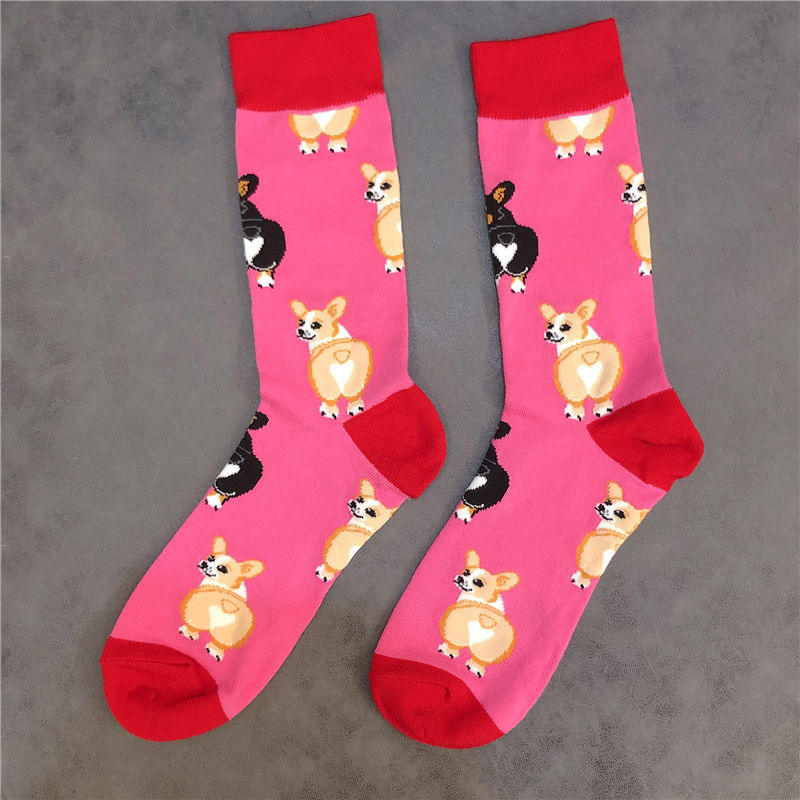 Cute Corgi Three Dimensional Love Butt Small PP Cute Medium Tube Socks