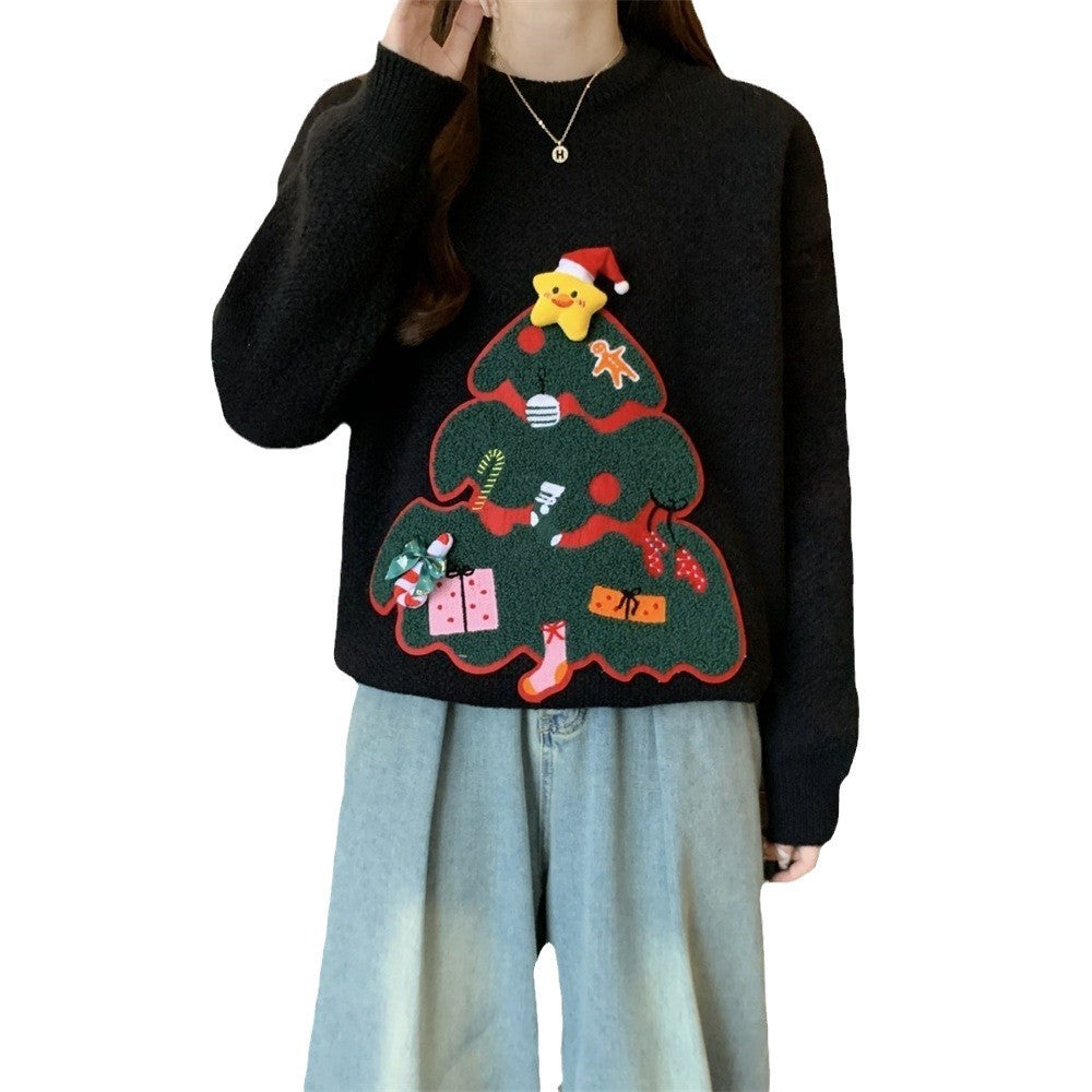 Women's Casual Versatile Round Neck Knit Sweater