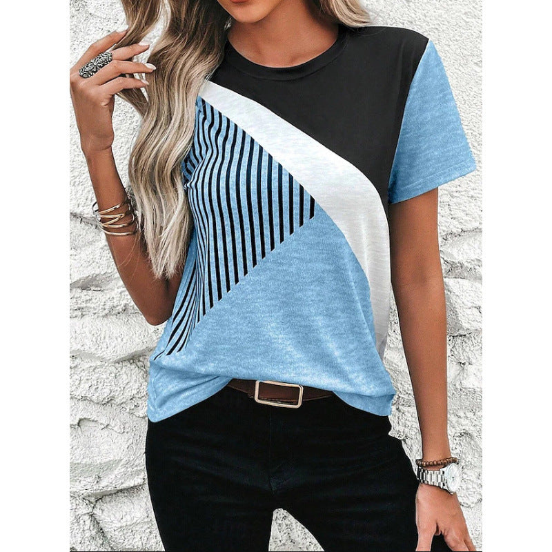 Geometric 3 Digital Short Sleeve Round Neck