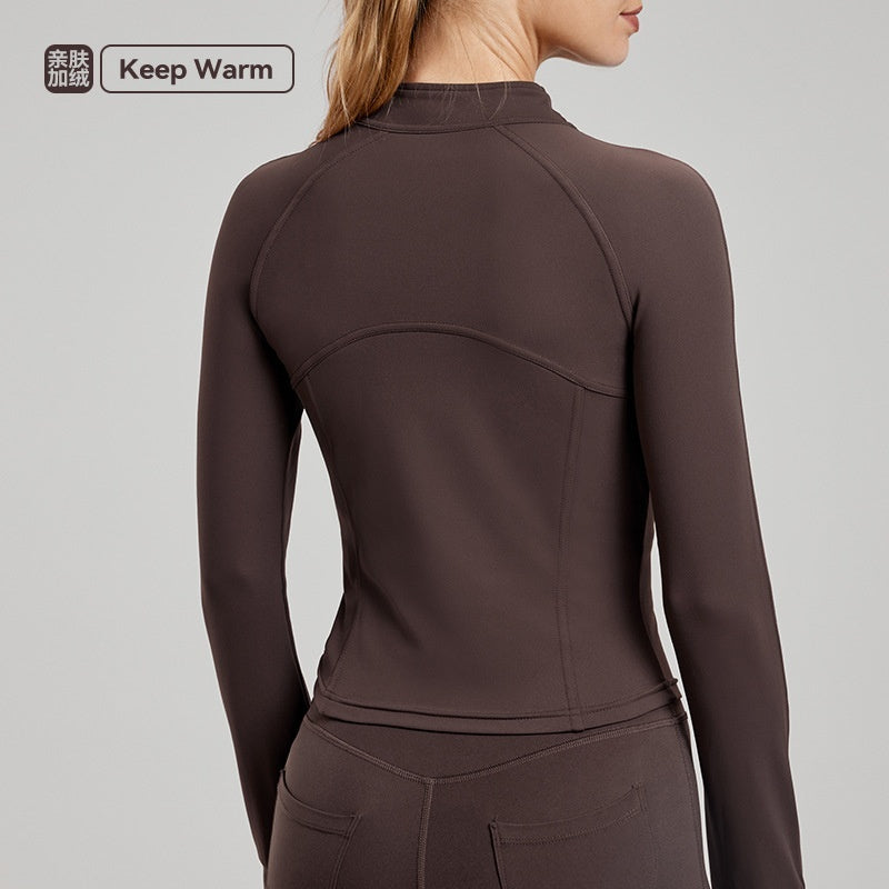 Fleece-lined Yoga Clothing Top Autumn And Winter Coat
