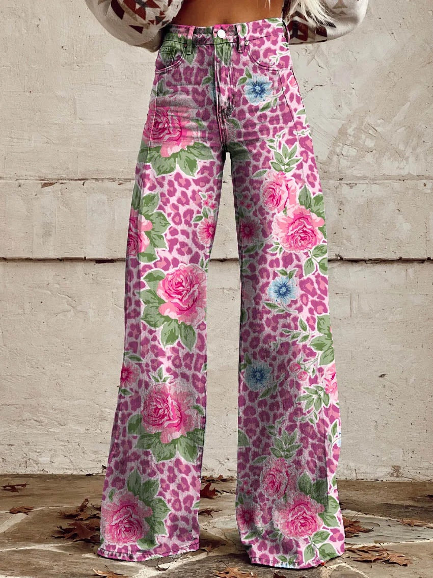 European And American Plus Size Women's Casual Pants Thin Wide Leg
