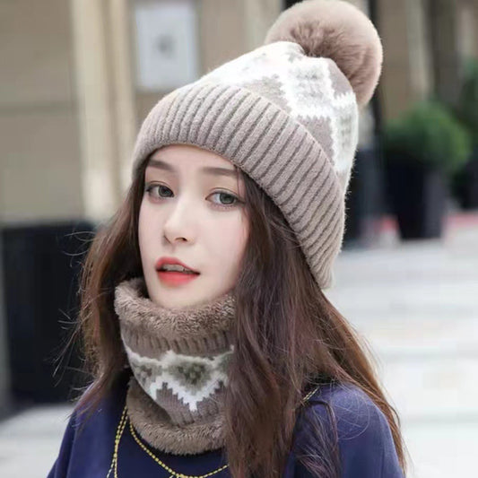 Hat Women's Wool Cute Versatile Scarf Plush