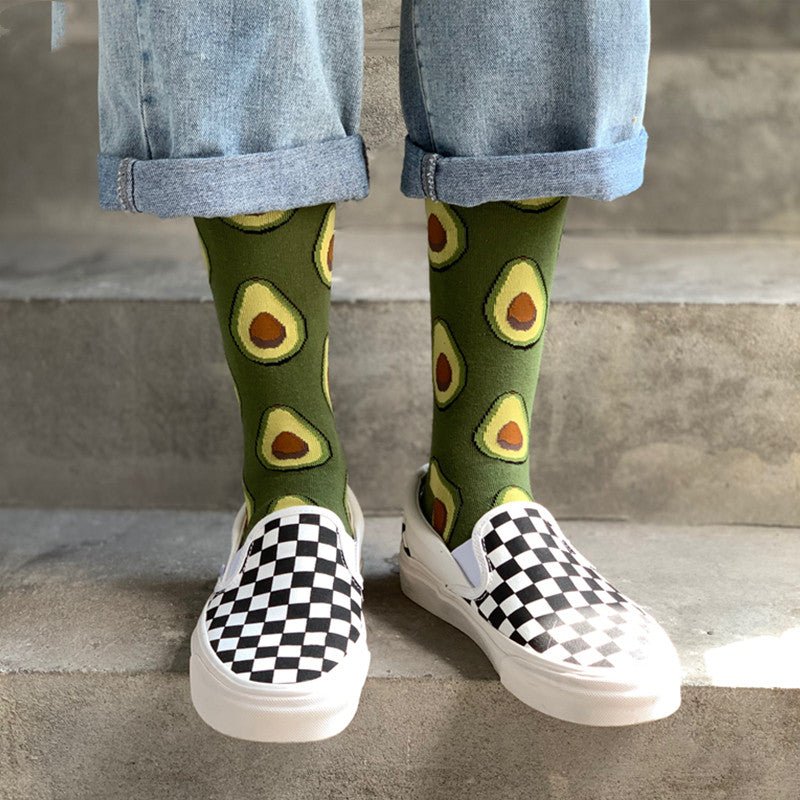 Cute Cotton Socks Women's Mid-tube Color Anime Wild Retro