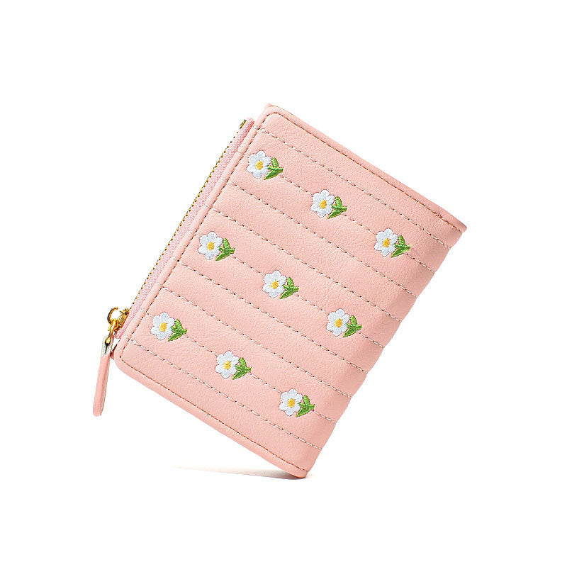 Cute Embroidered Women's Wallet Simple And Short Off