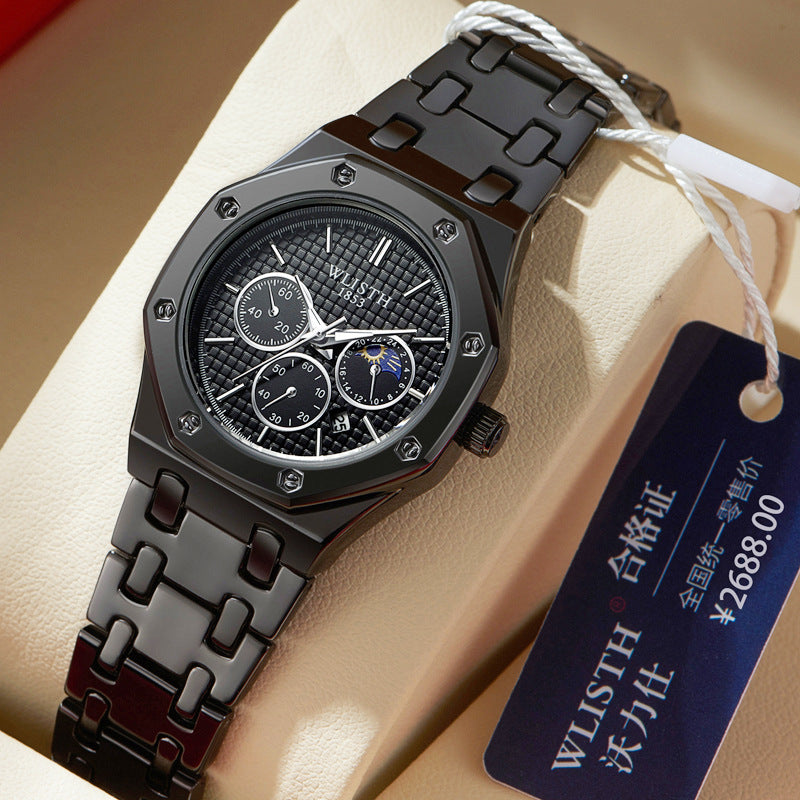 Women's Watch Luminous Steel Strap Calendar