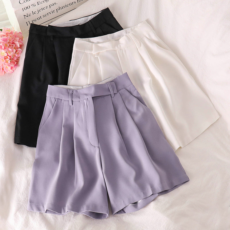 Suit casual five-point pants high waist slim shorts