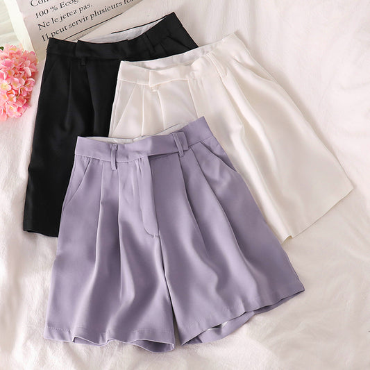 Suit casual five-point pants high waist slim shorts
