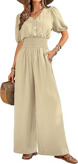 Neck-gathered Bodysuit With Casual Wide-leg Pants