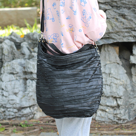 Blød læder Let design Afslappet Skulder Crossbody Dual-use Taske