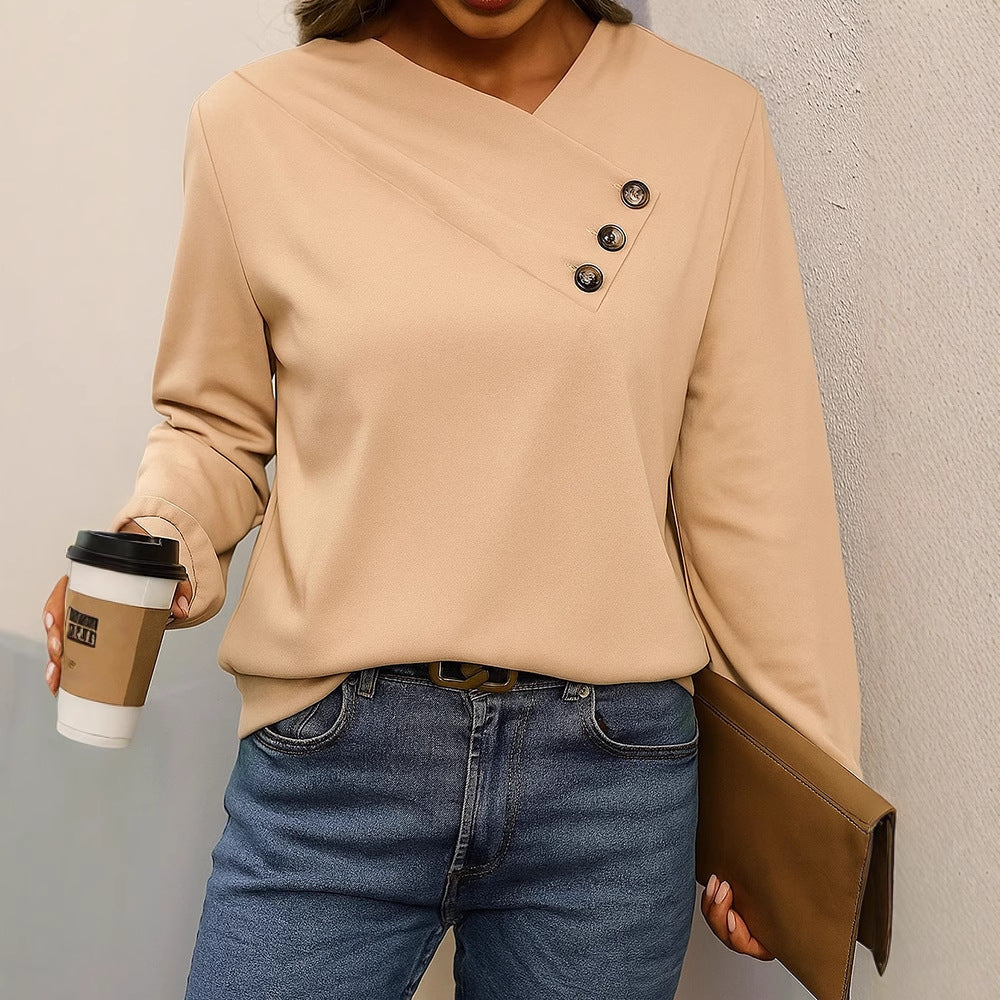 Women's Casual V-neck Long Sleeve Pullover Regular Sweater