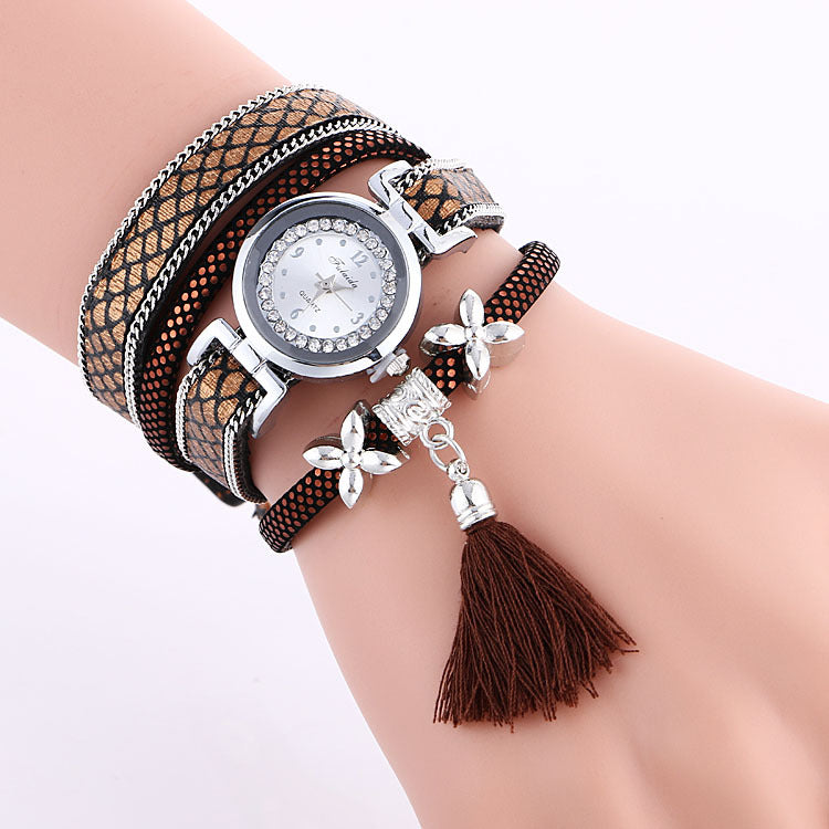 Ladies Hand Flower Tassel Popular Quartz Watch