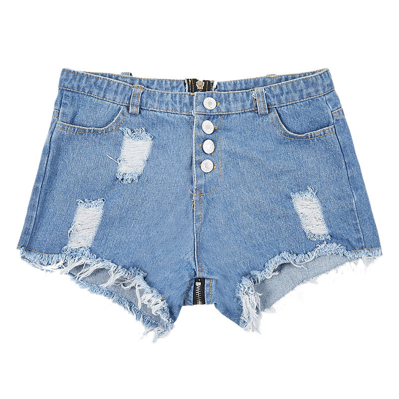 Denim Shorts Nightclub Women's Sexy High Waist Ripped Hole