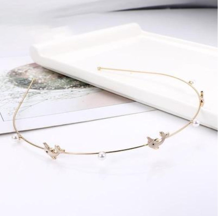 Starfish shell imitation pearl headband female sweet simple headdress net red press hairpin