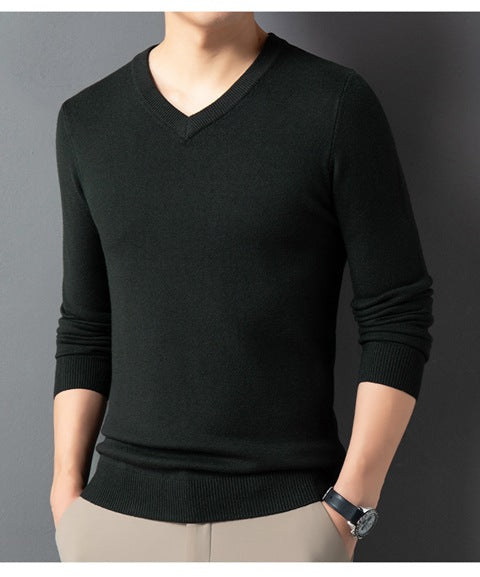 SpringAutumn Sweater V-Neck Top Men's