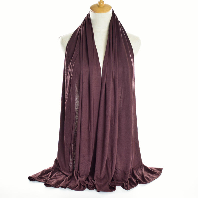 Monochrome mercerized cotton jersey scarf