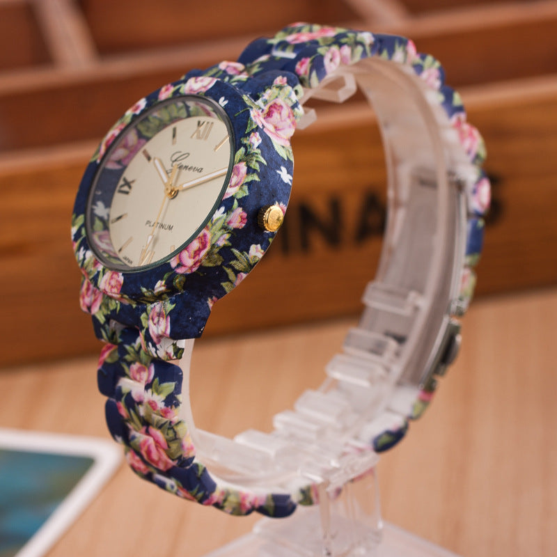 Female pattern silicone watch