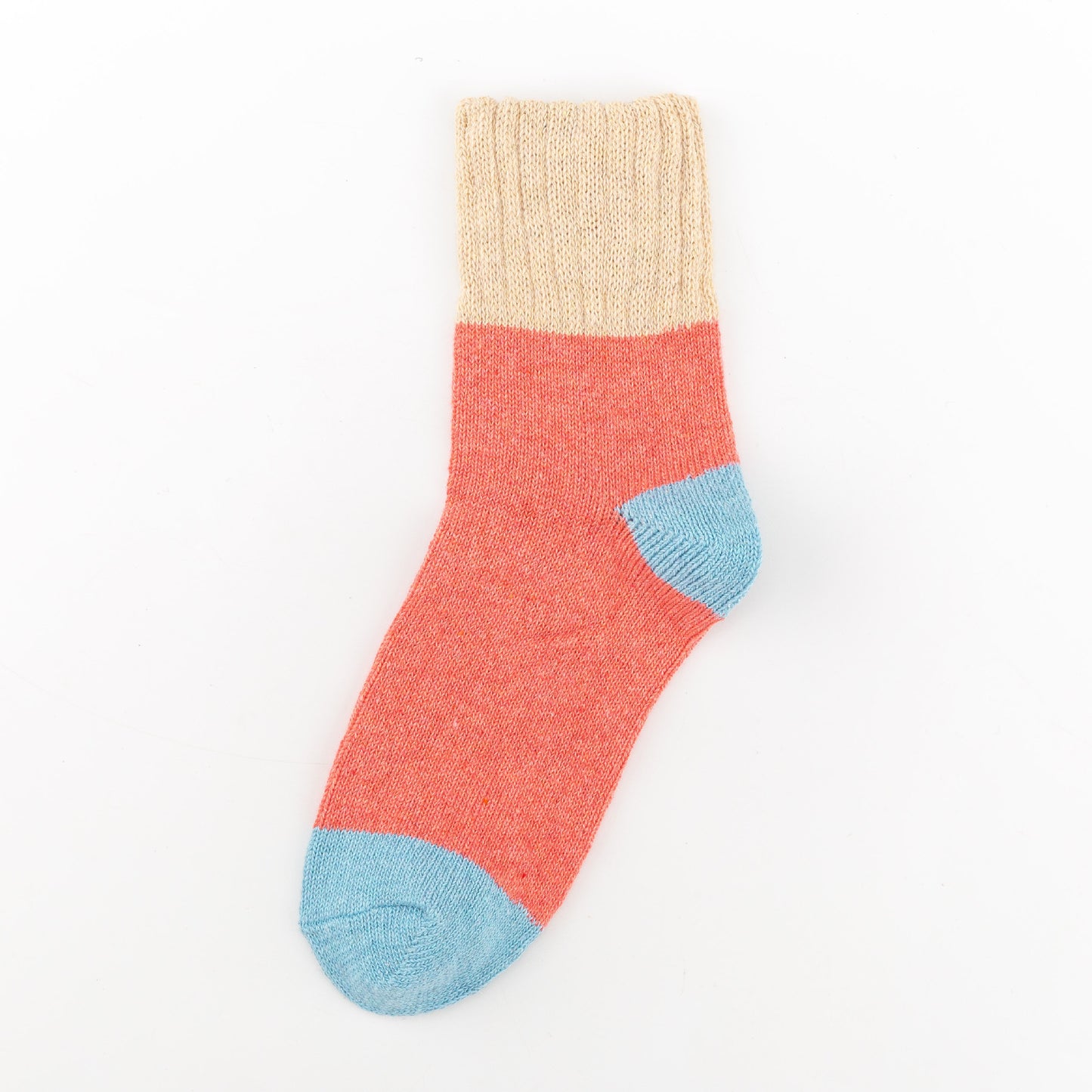 Four-Color Stitching Thick Warm Rabbit Wool Socks