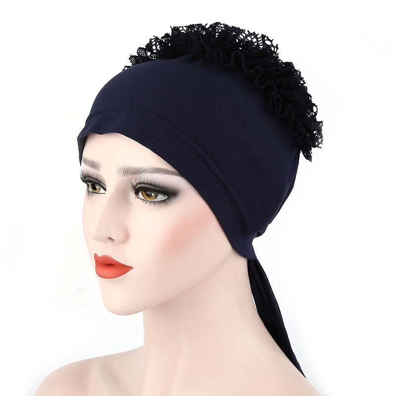 Large Flower Solid Color Lace Plate Flower Hat