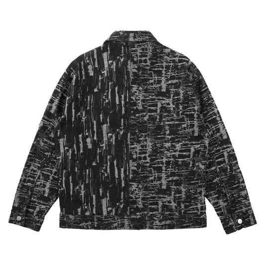 Jacquard Non-specification Ripped Denim Coat