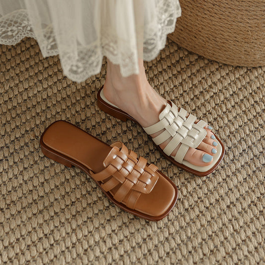 Franske retro sandaler til kvinder