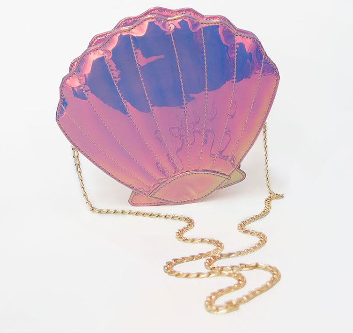 Summer Japanese Harajuku Scallop Crossbody Shoulder Bag Laser Powder Purple Gradient