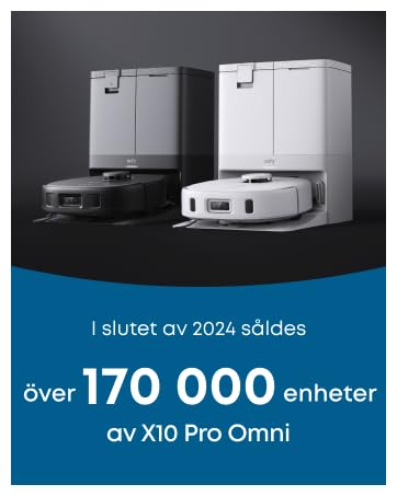 Anker eufy X10 Pro Omni Robotdammsugare med Mopp, 8 000 Pa, Trycksatt dubbel roterande mopp med 12 mm Automatisk Lyftning, Hårtrasselavlägsning, Tyst Design, AI Hinderundvikning, Allt-i-ett-station
