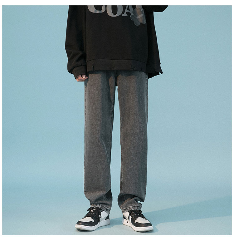 Letter Print Loose Straight Pants Ruffian Handsome Casual Mopping Trousers