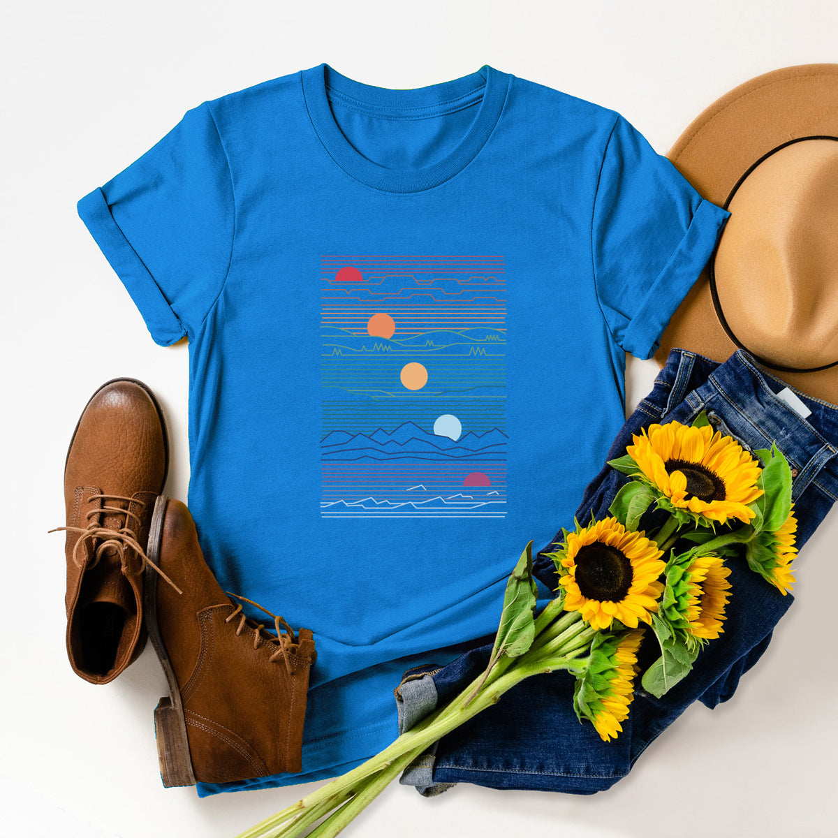 European And American Women's Round Neck Short Sleeve T-shirt