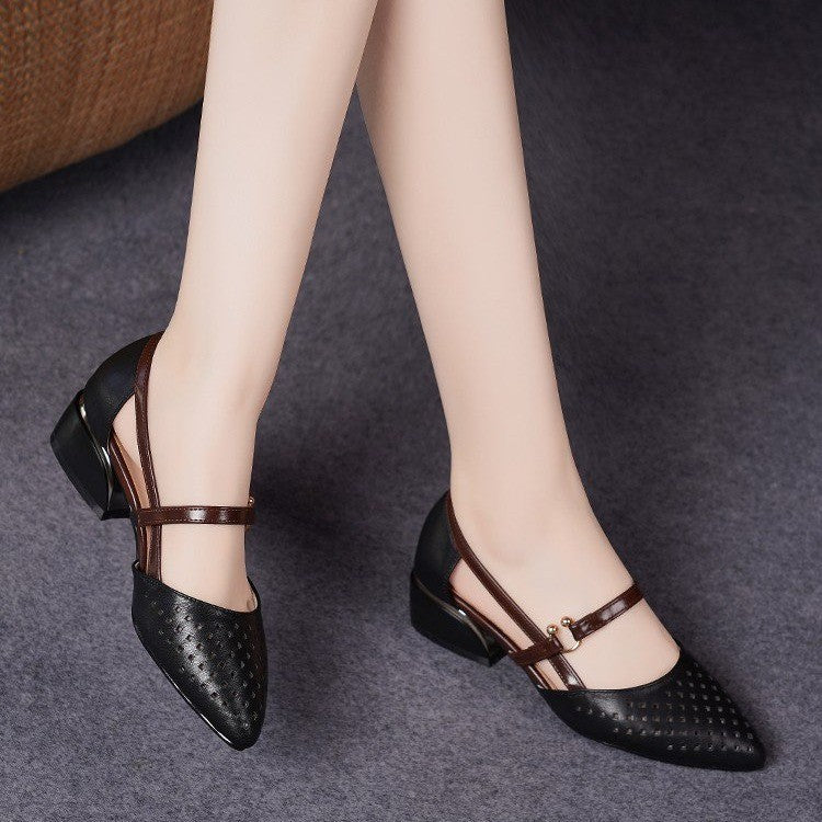 Women's Summer Low Heel Closed Toe Sandals