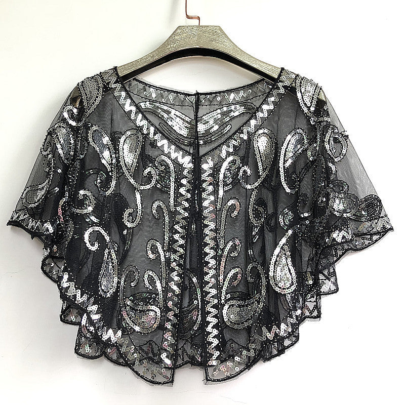 Shawl Outer Match Short And Thin Sequined Dress