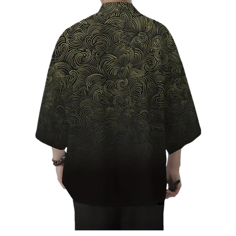 Men's All-match Loose 3D Printed Coat Cardigan