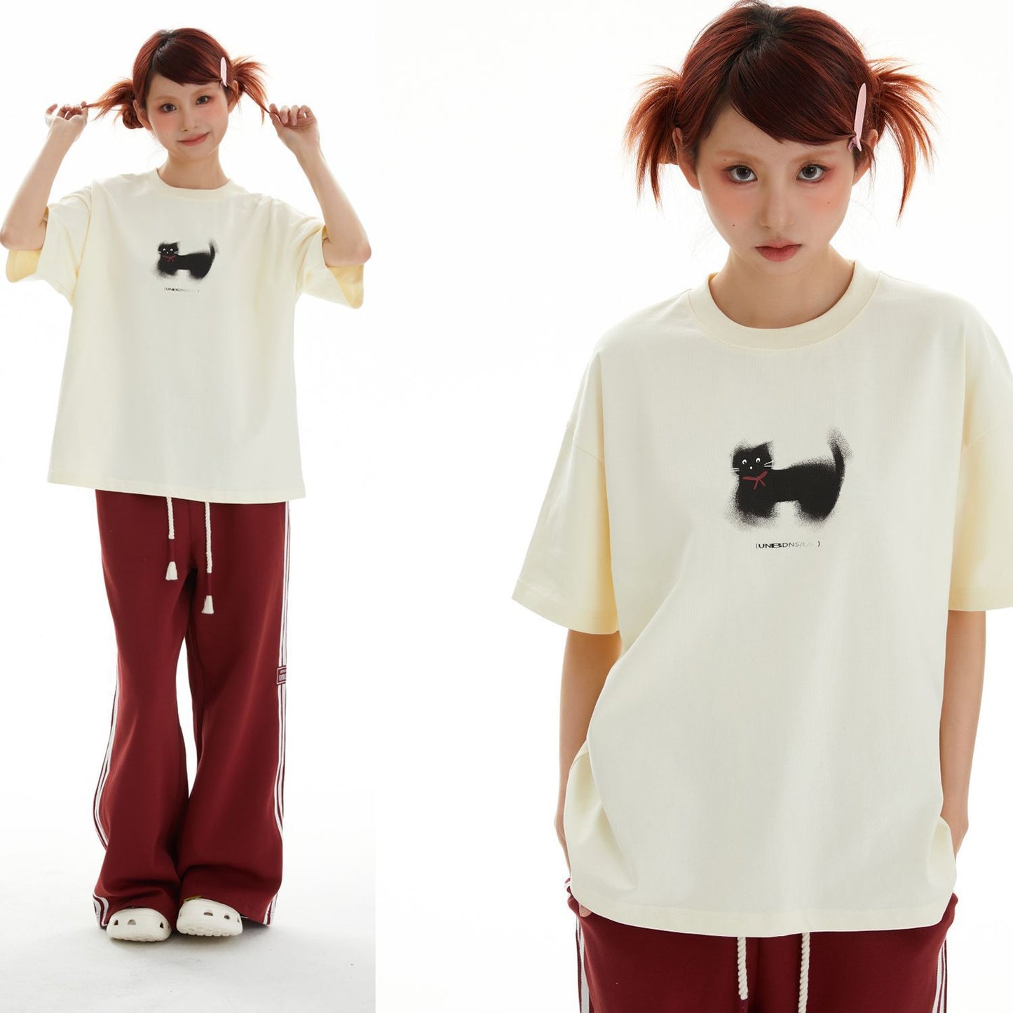 Summer Simple Pattern Design Loose High-grade Neutral Short-sleeved T-shirt