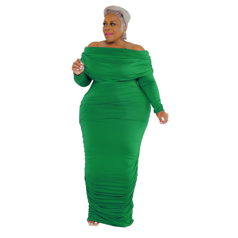 Fashion Large Women's Dress Solid