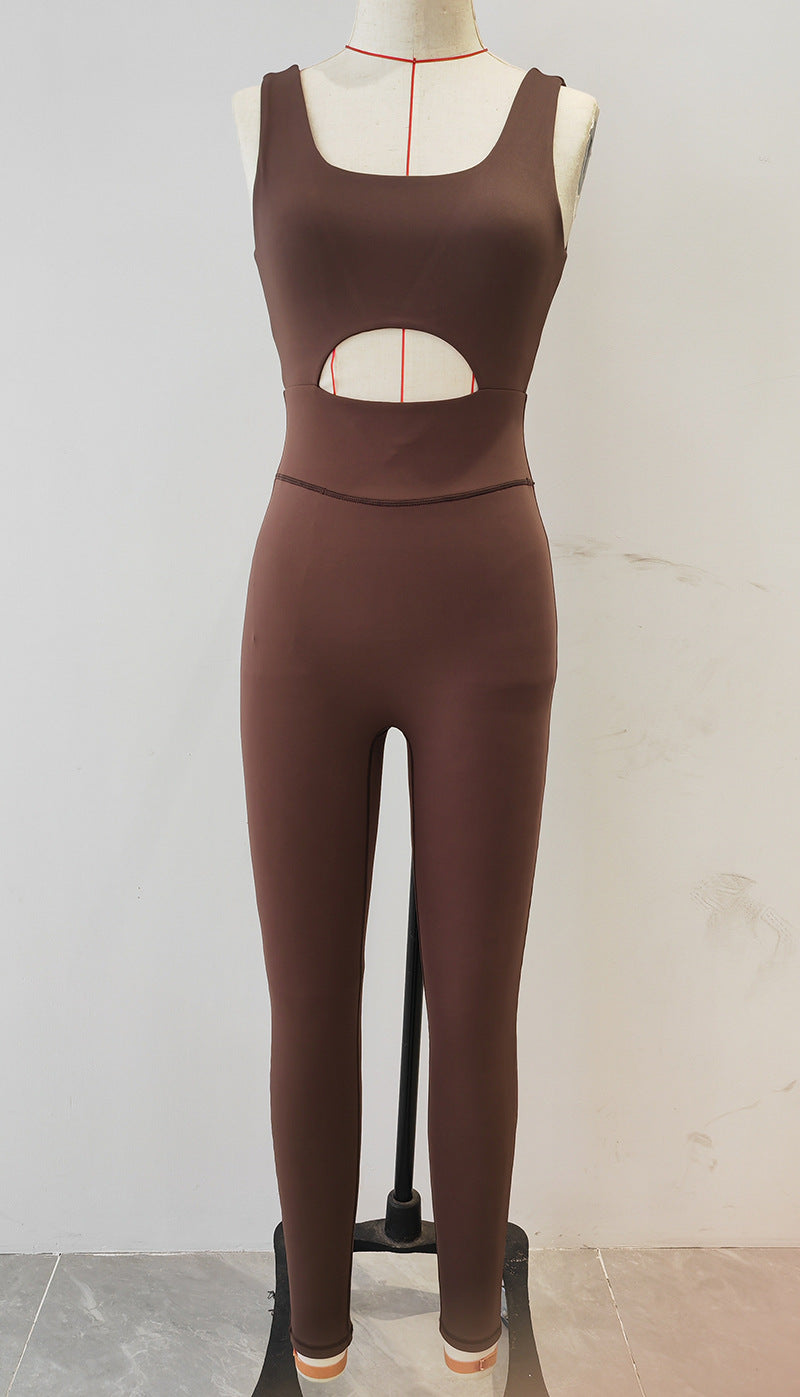 Jumpsuit Tight Fitness Hollow-out Beauty Back Dance Pilates Yoga Suit
