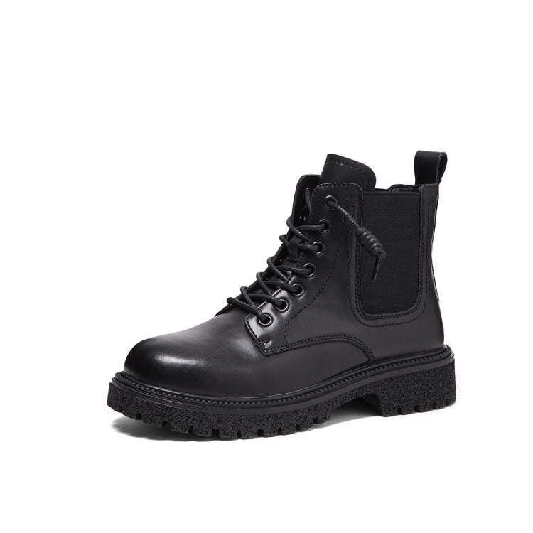 Fashion Women's Thick-soled Leather Martin Boots