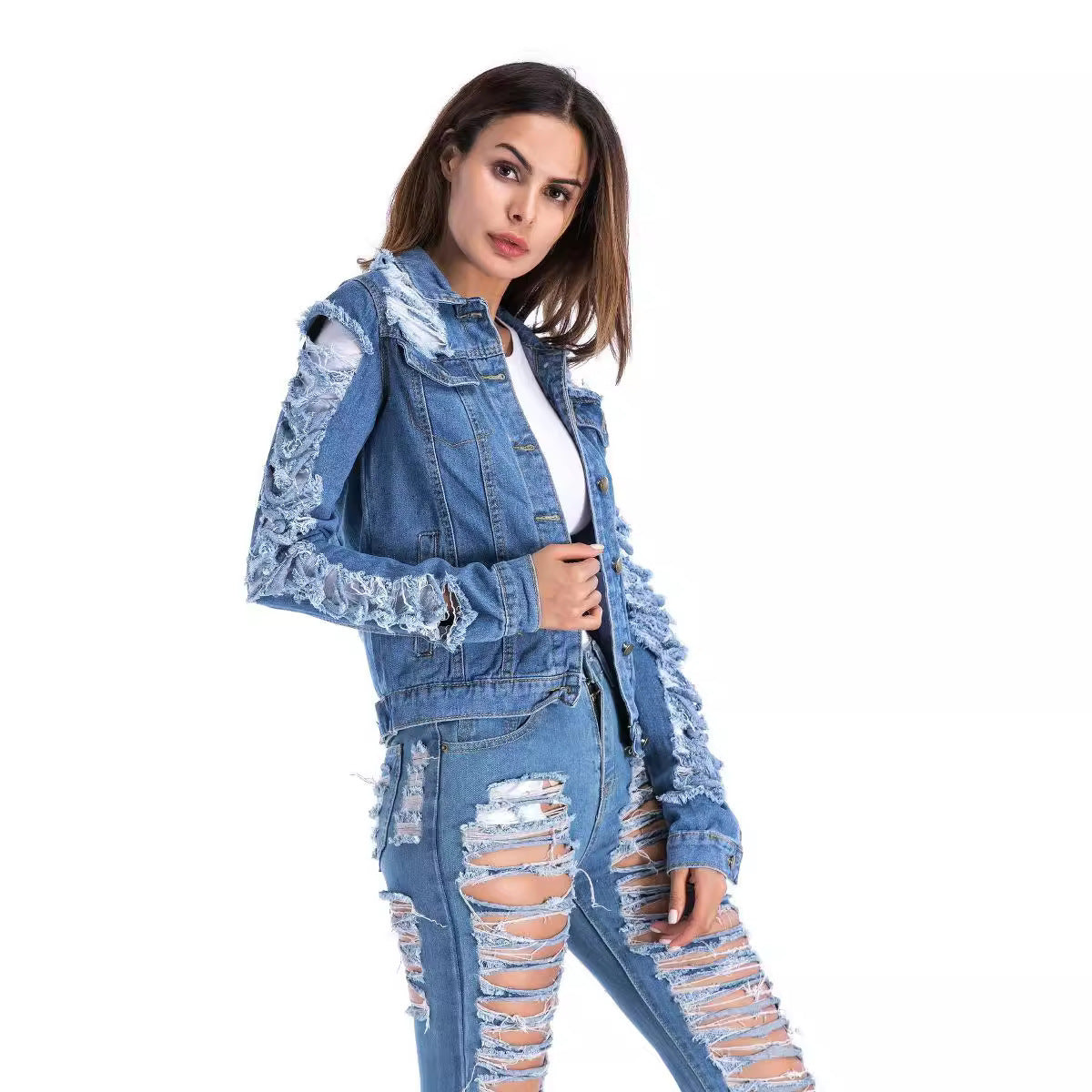 Europæisk og amerikansk plus size-denimtøj til kvinder