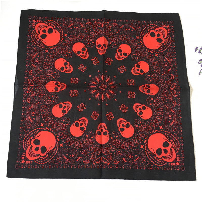 cotton  Kerchief Skull Print Scarf