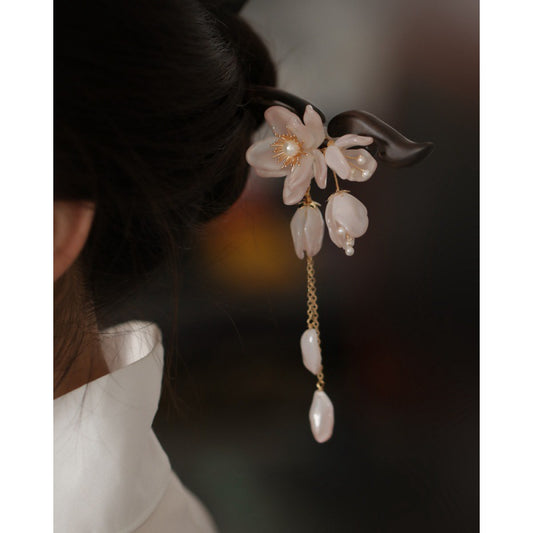 High-end Chinese-style Cheongsam Tea Dress Wooden Hairpin