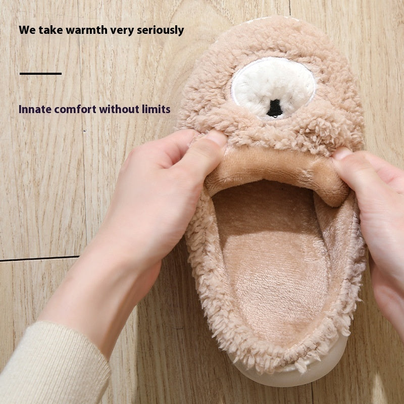 Winter New Cute Cartoon Bear Cotton Slippers Household