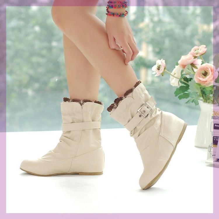 Women's Flat Boots Middle School Students